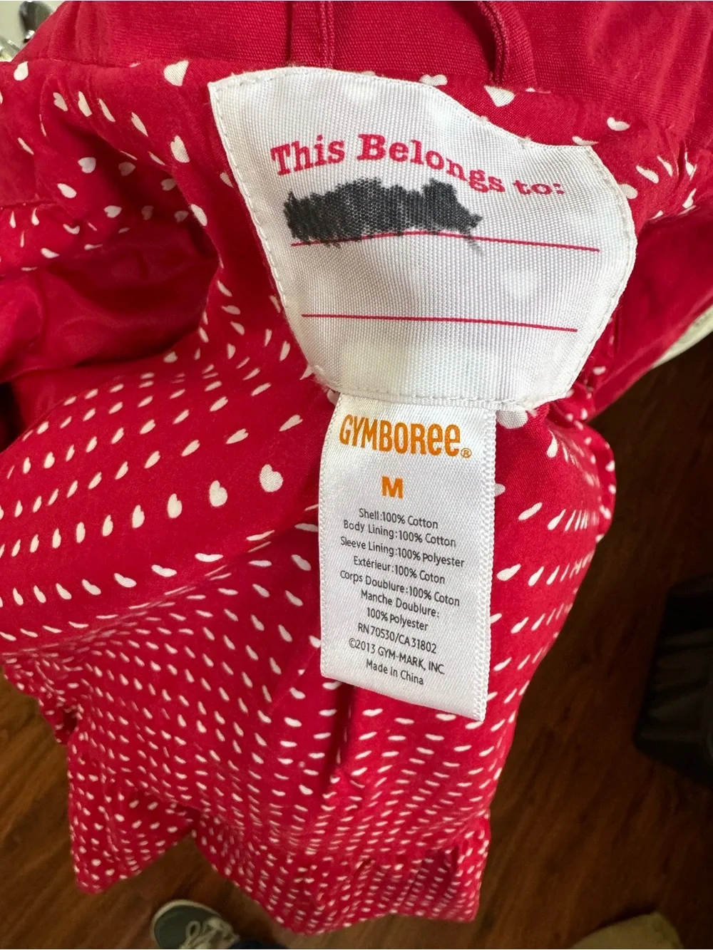 ❤️ Gymboree Peacoat 100% Cotton Red Double-Breasted Heart Print Lining Classic